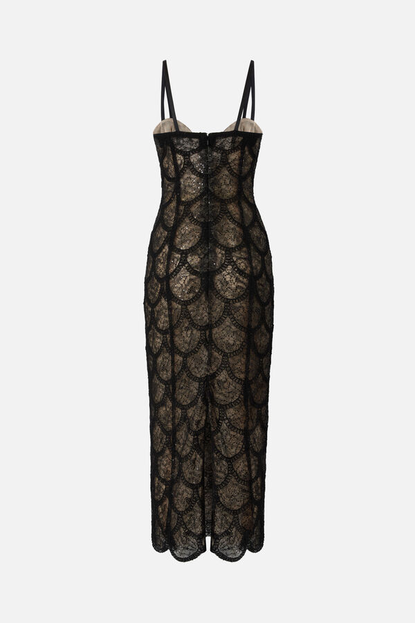 Midikleid aus besticktem T&uuml;ll