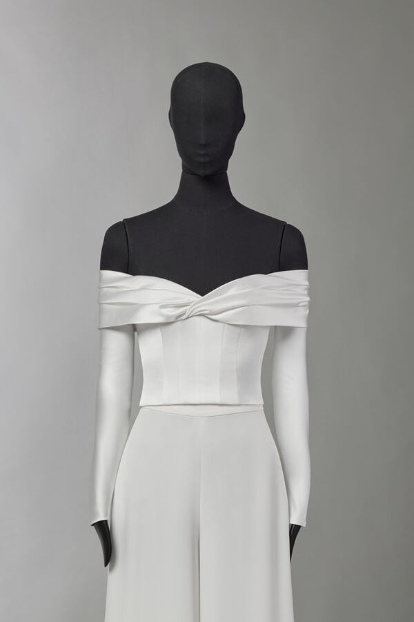 Bustier em satin brilhante
