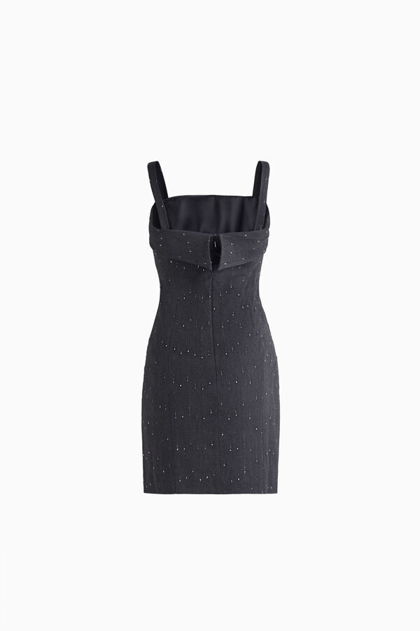 Kurzes Lurex-Nadelstreifenkleid