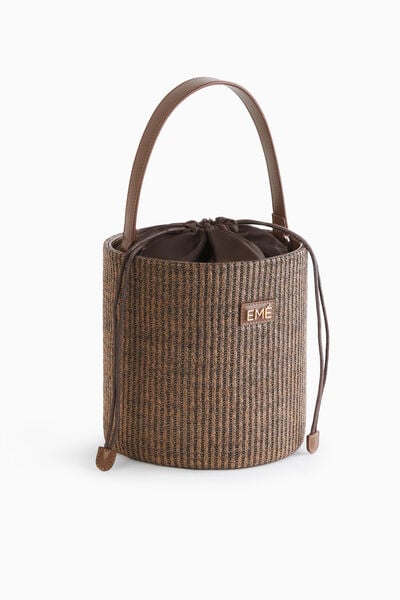 Raffia bucket bag