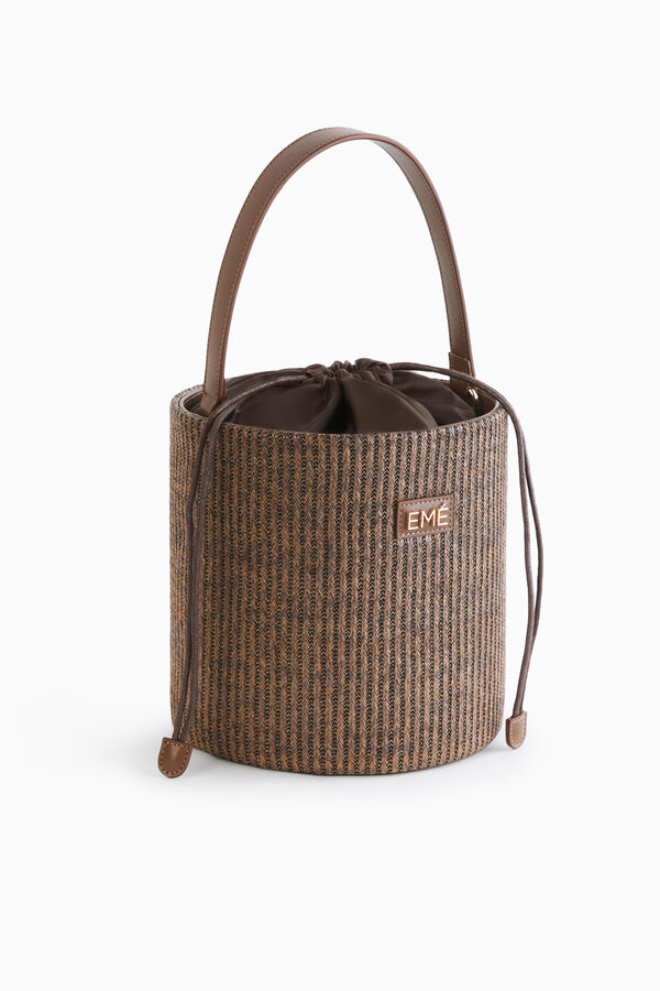 Raffia bucket bag