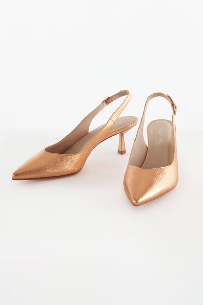 Slingback in pelle laminata