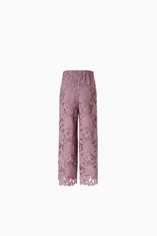Macram&eacute; lace trousers