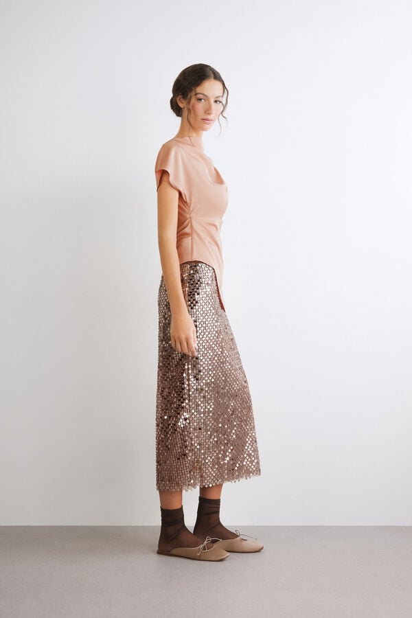 Midi sequin skirt