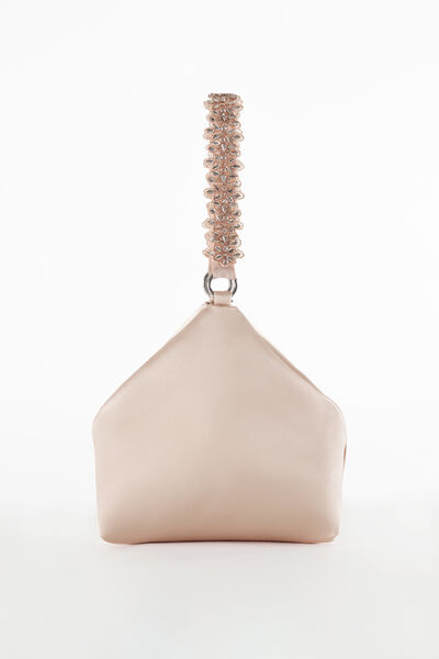 Pochette con maniglia in strass
