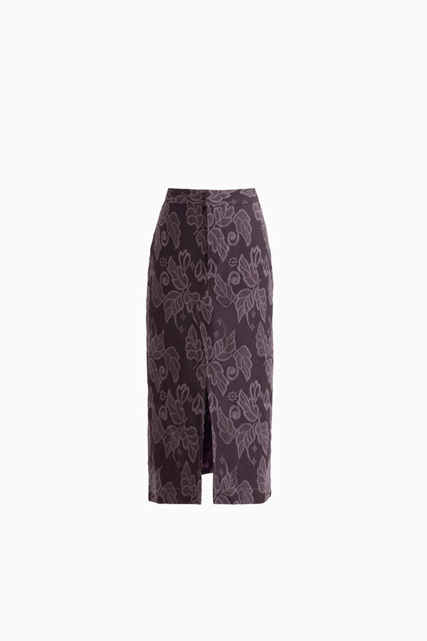 Embroidered midi skirt