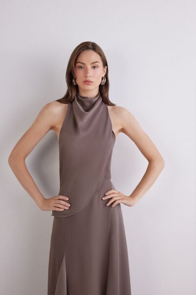 Top halter de sat&eacute;n