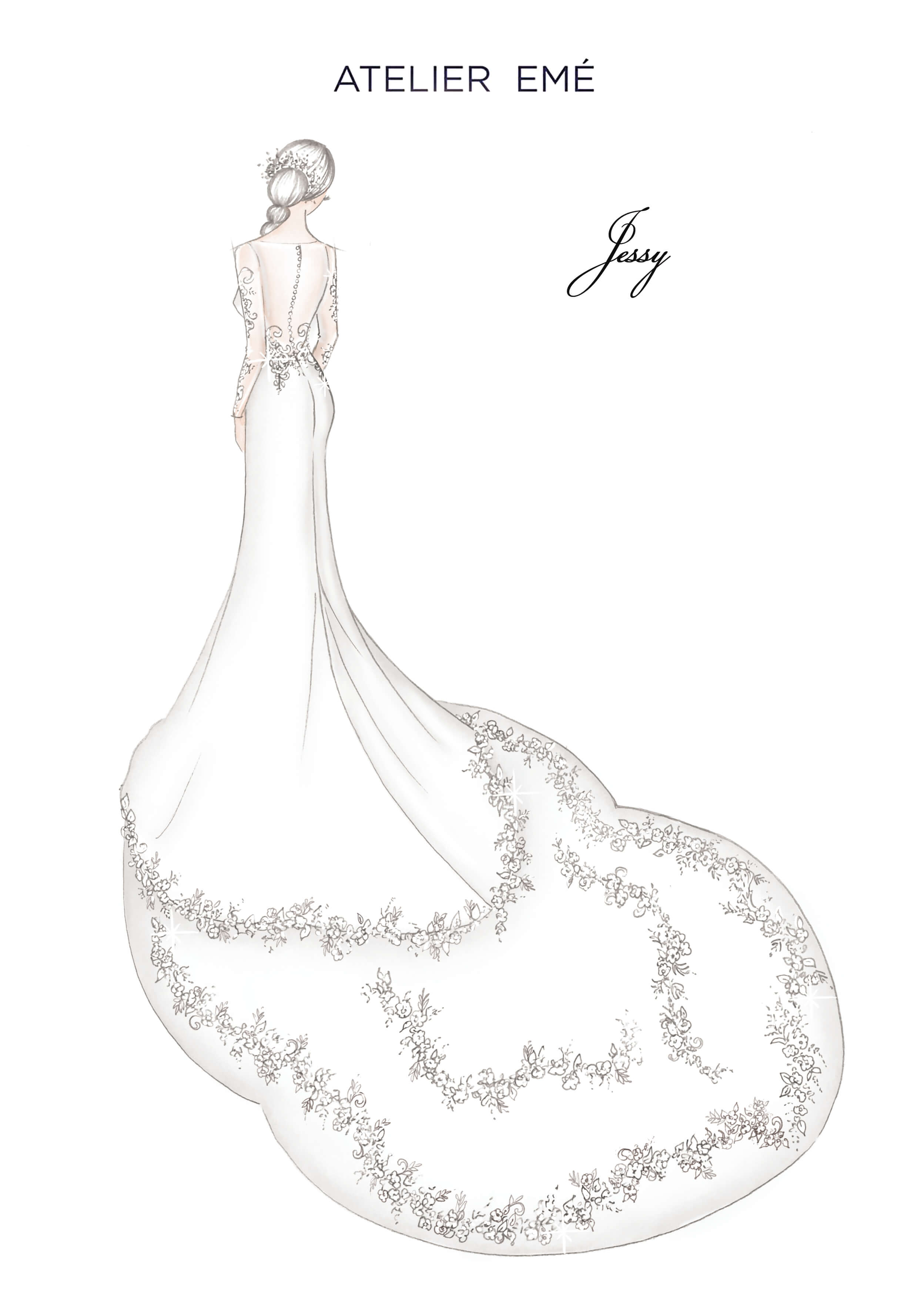 Jessy Wedding Gown - Lace motive on the back - Collezione 2022