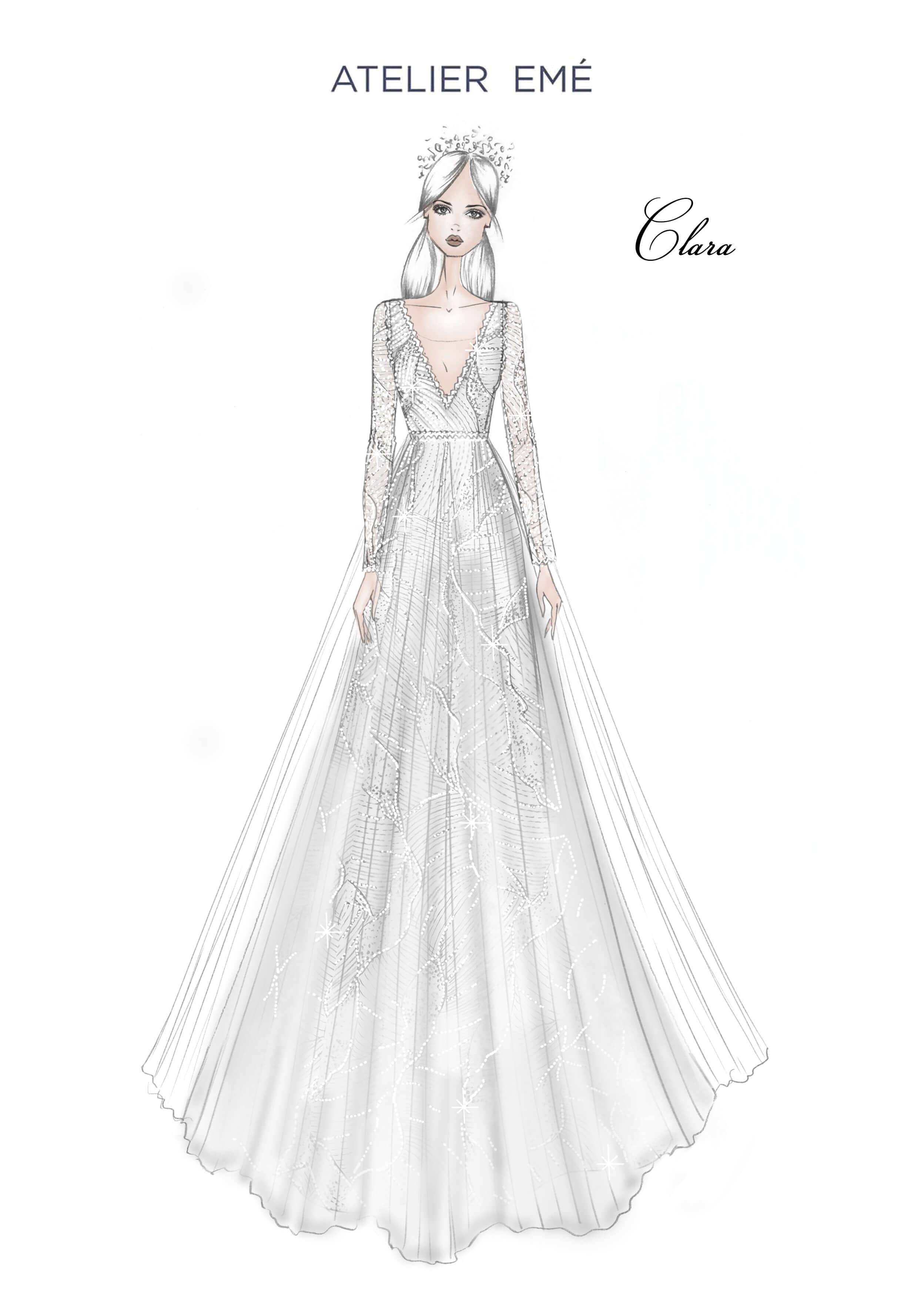 Clara Wedding Gown - Long sleeves - Collezione 2022