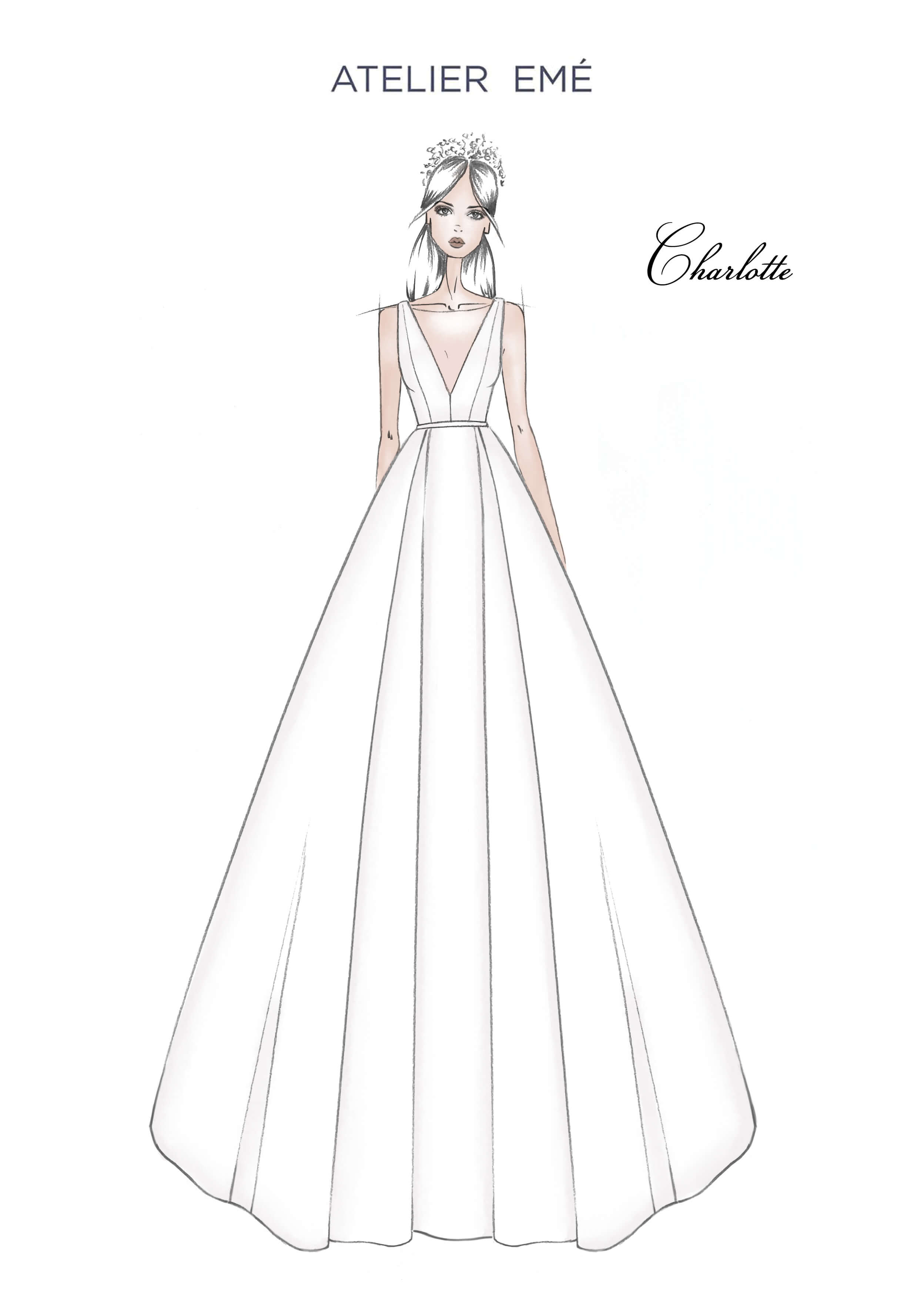 Abito da sposa Charlotte - V Neckline - Collezione 2022