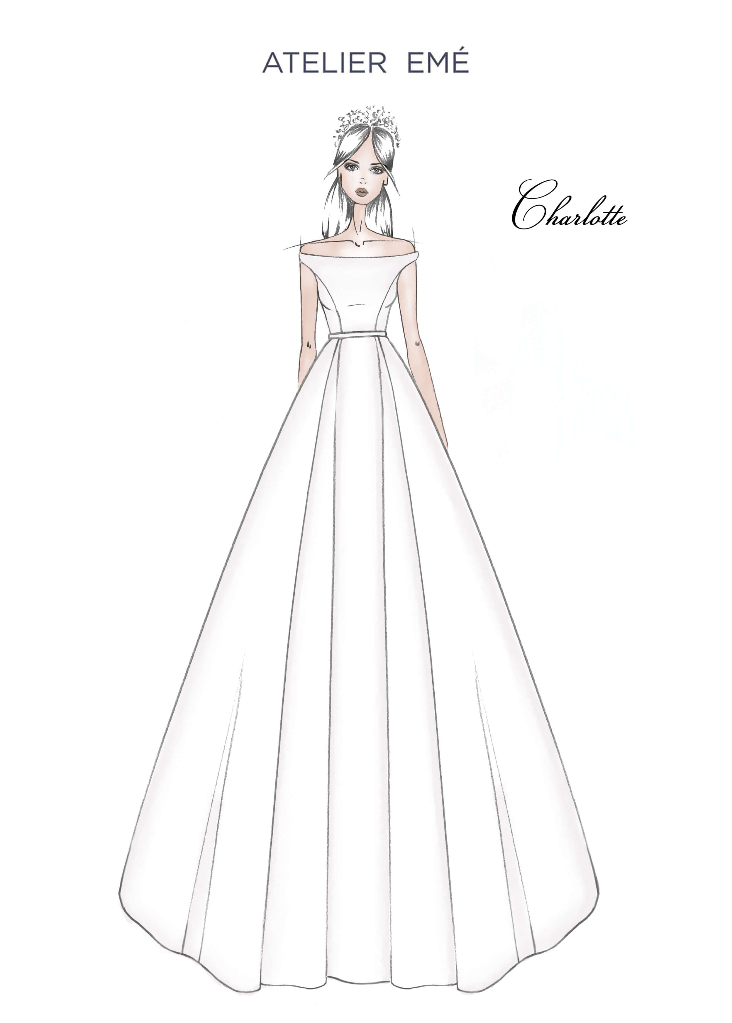 Abito da sposa Charlotte - Humeral Neckline - Collezione 2022