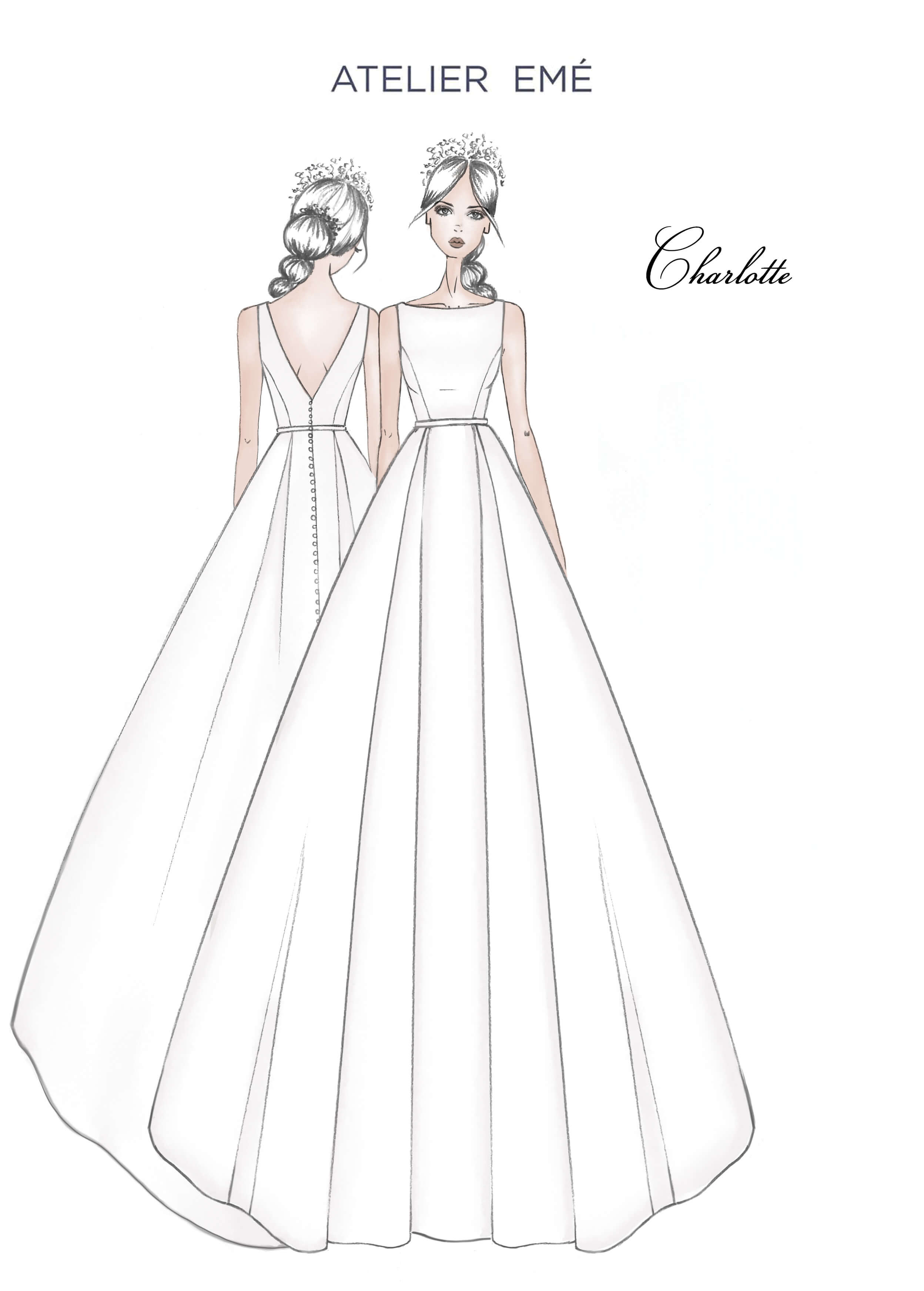 Abito da sposa Charlotte - V Neckline - Collezione 2022