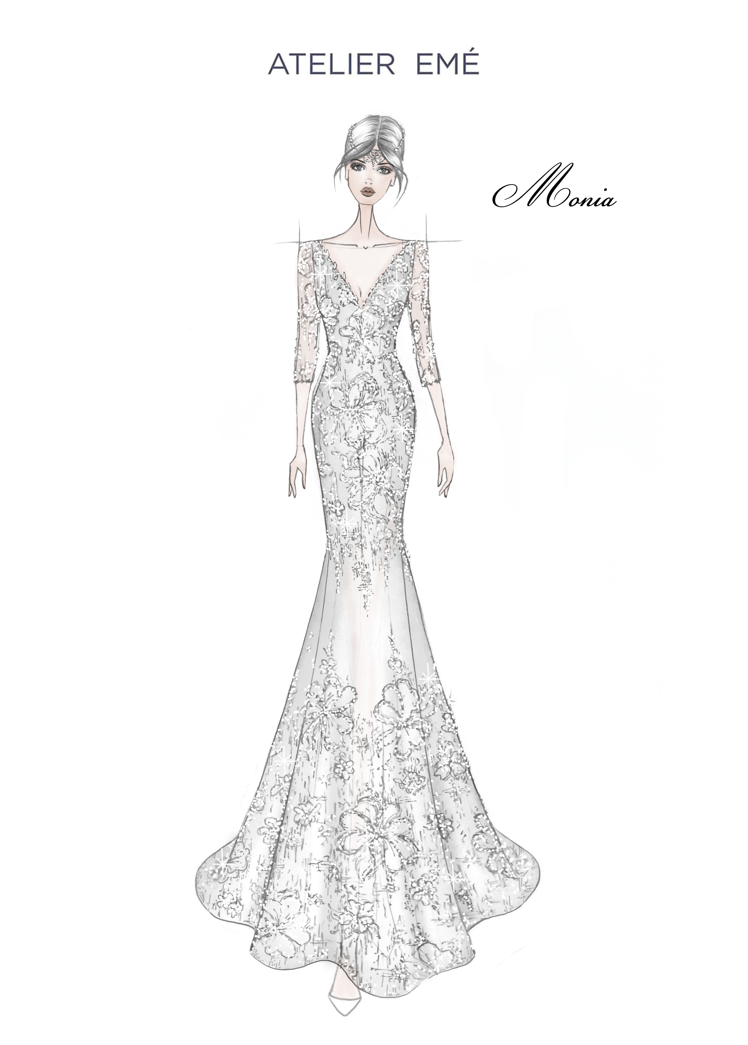 Abito da sposa Monia- Manica a 3/4 - Collezione 2022