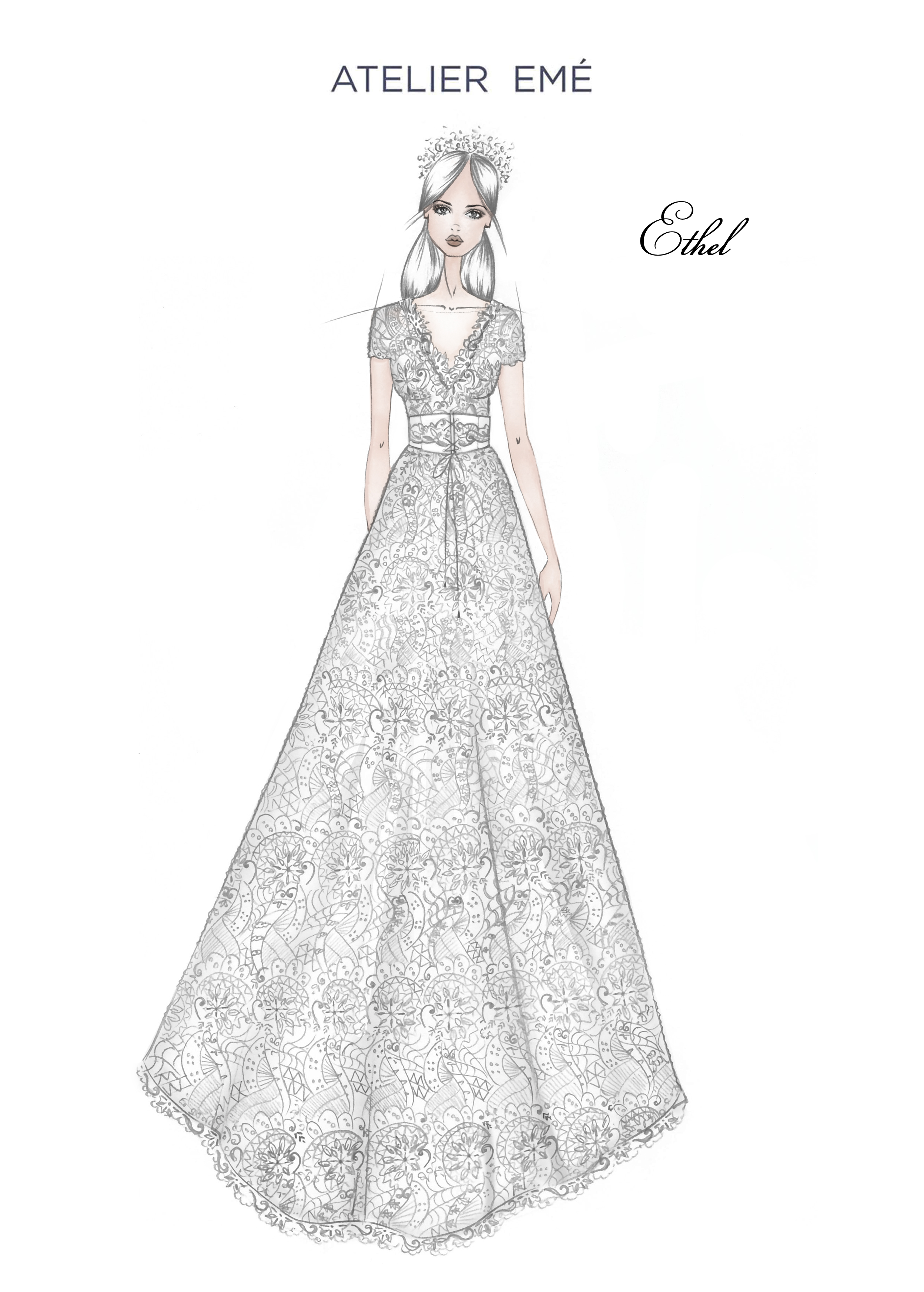 Abito da sposa Ethel- Scollo a V - Collezione 2022
