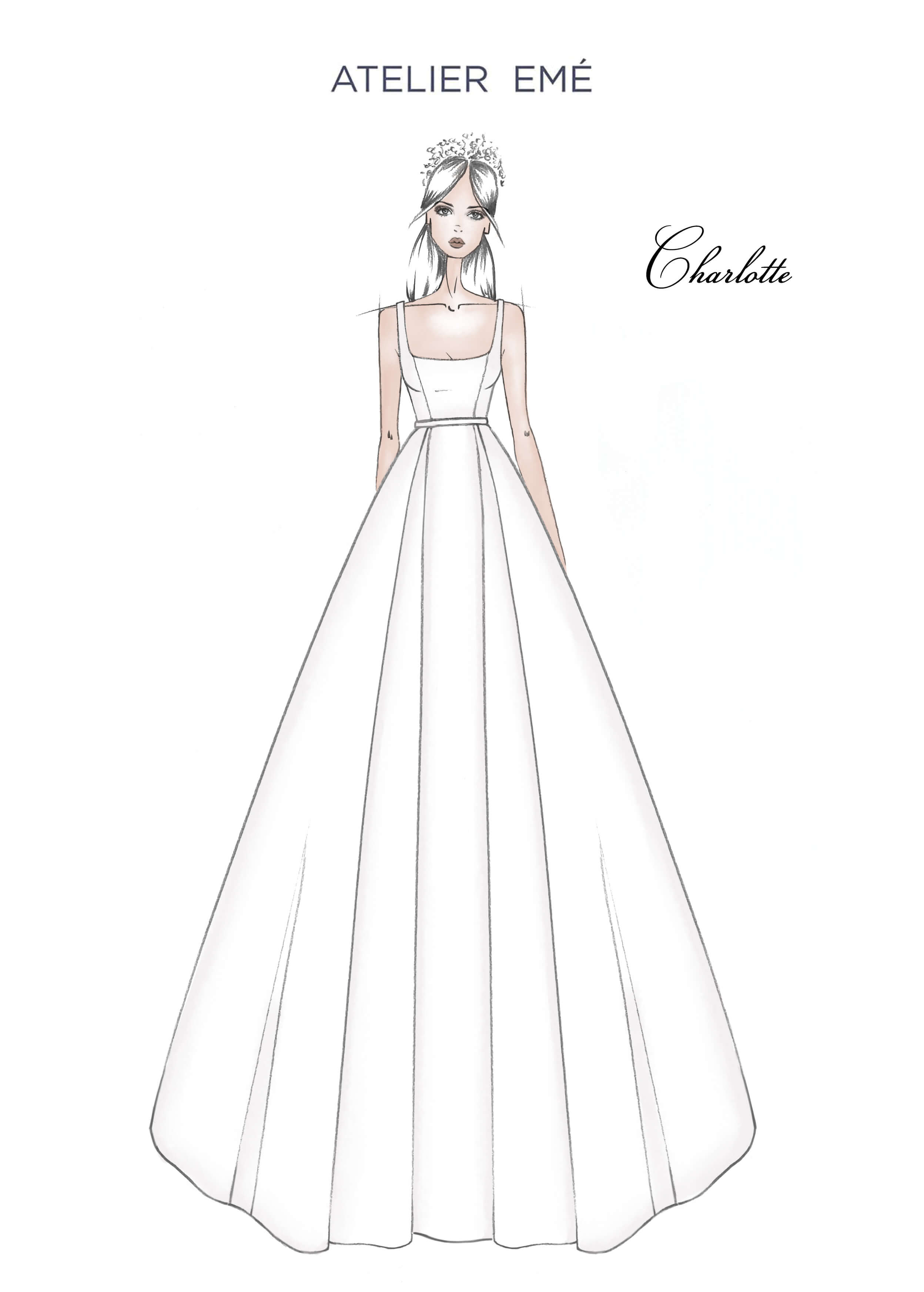 Abito da sposa Charlotte - Straps and squared neckline - Collezione 2022