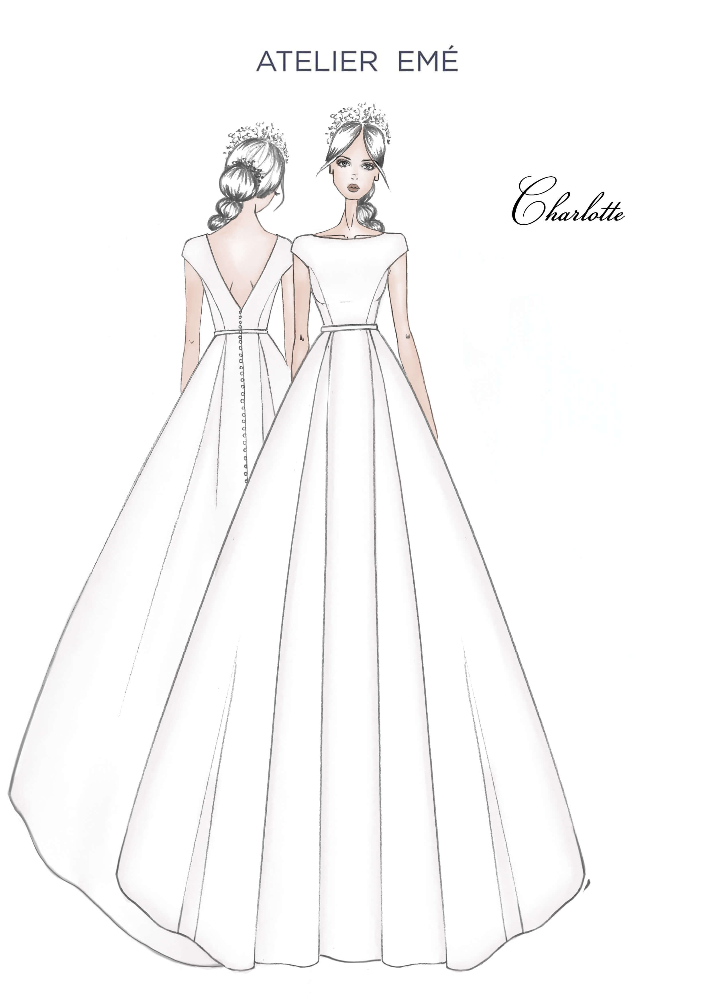 Abito da sposa Charlotte - Boat neckline and sleeves - Collezione 2022