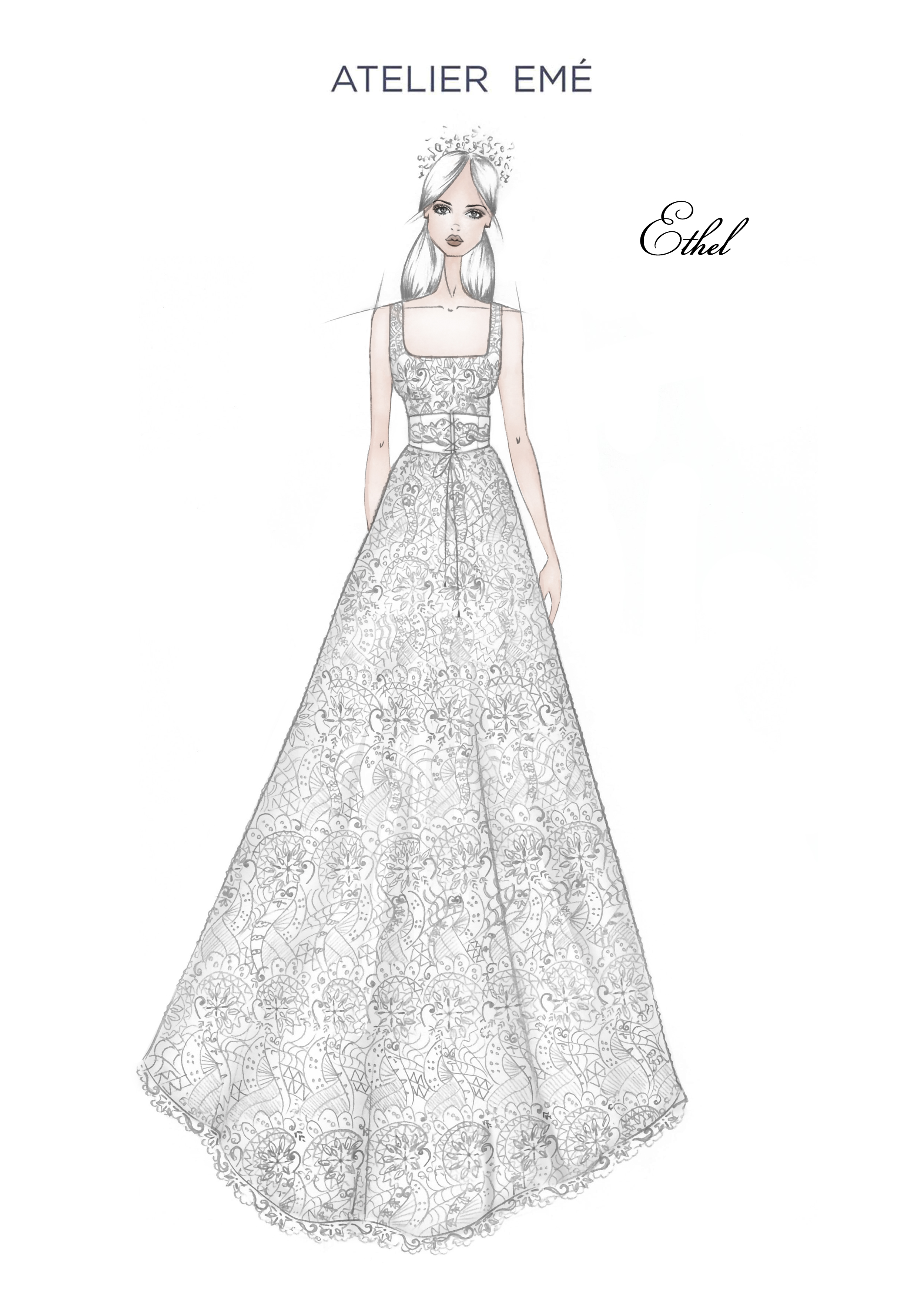 Abito da sposa Ethel- Scollo quadrato, senza cappe - Collezione 2022