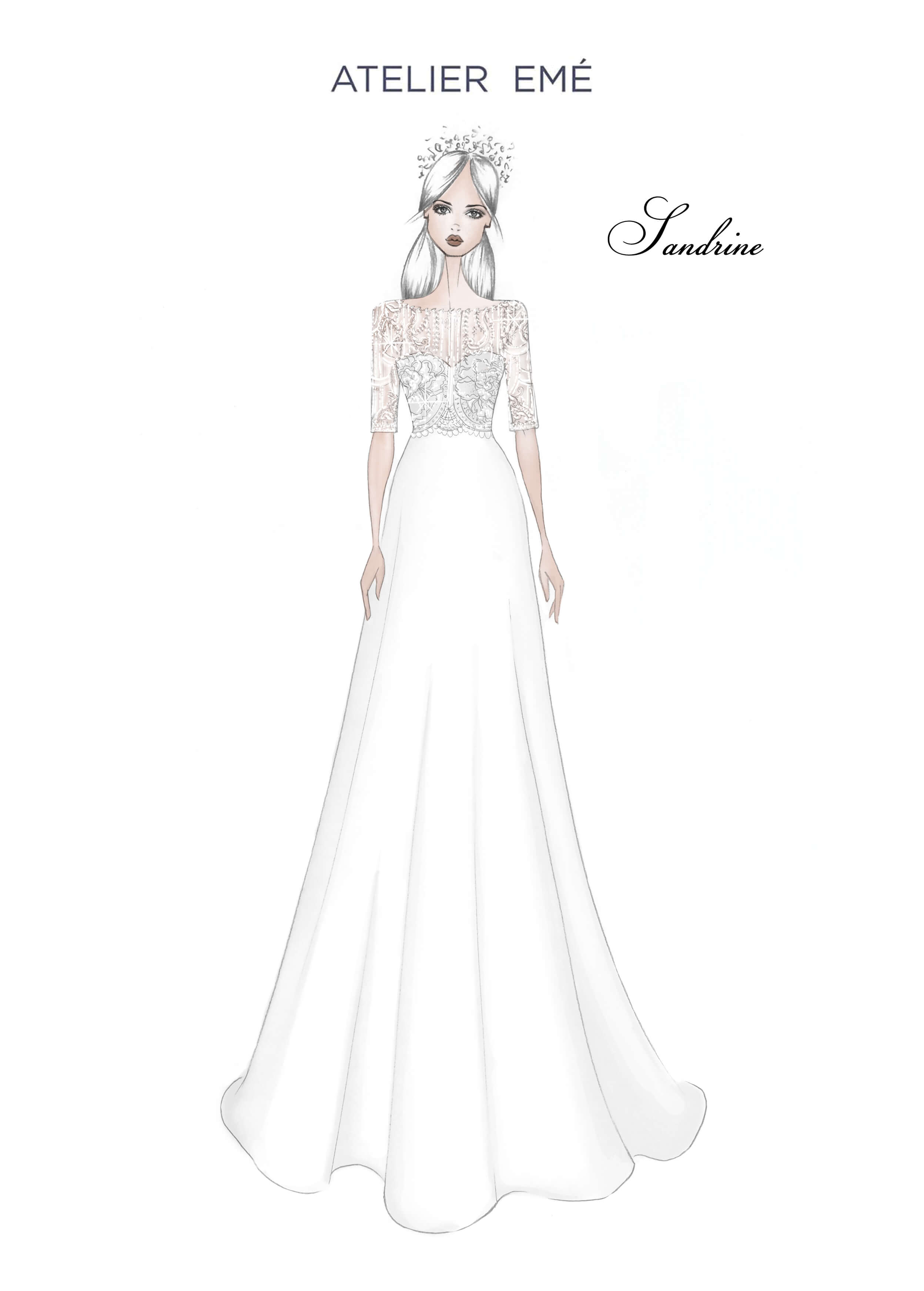 Abito da sposa Sandrine - Scollo a barchetta - Collezione 2022
