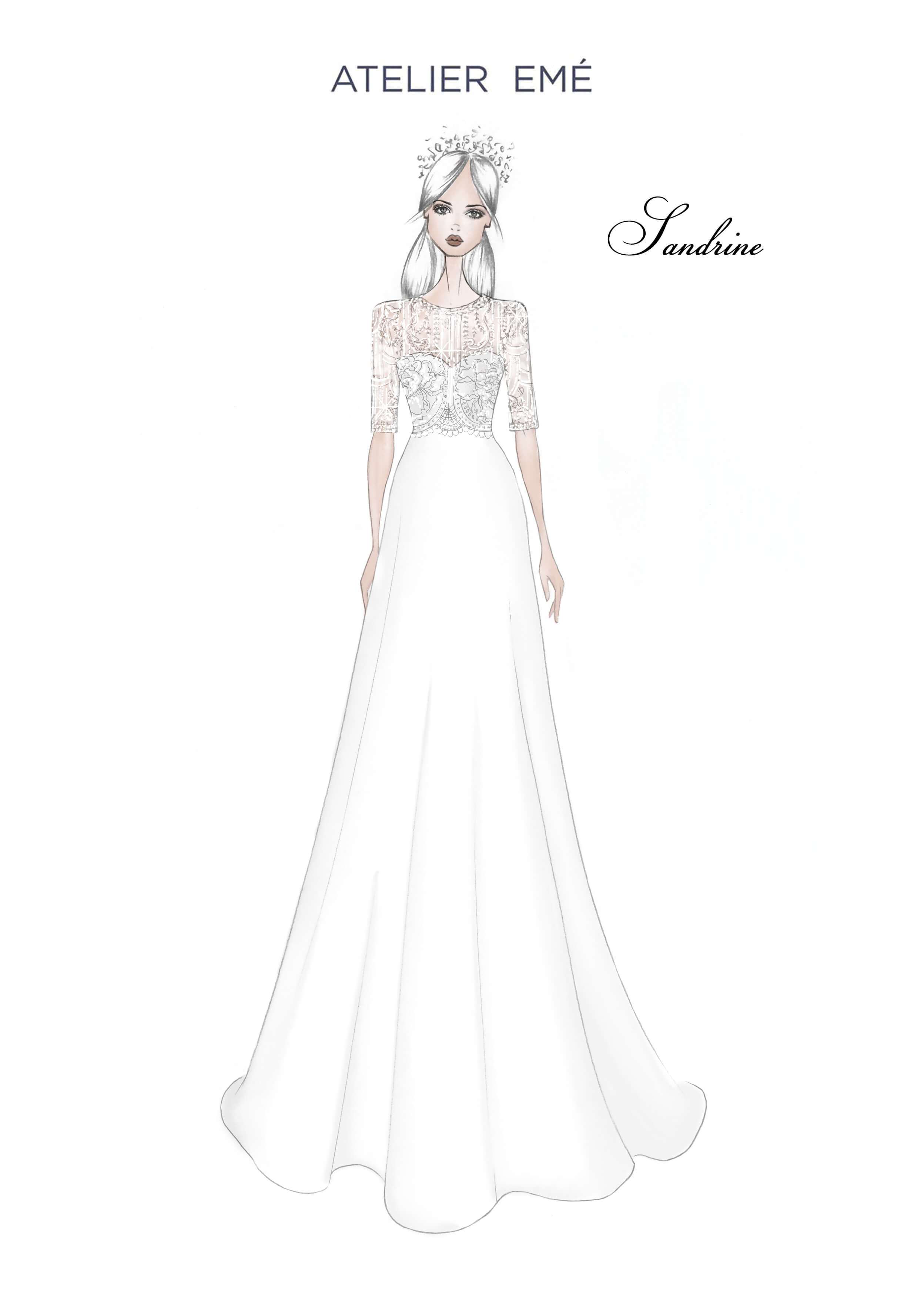 Abito da sposa Sandrine - Scollo a girocollo - Collezione 2022