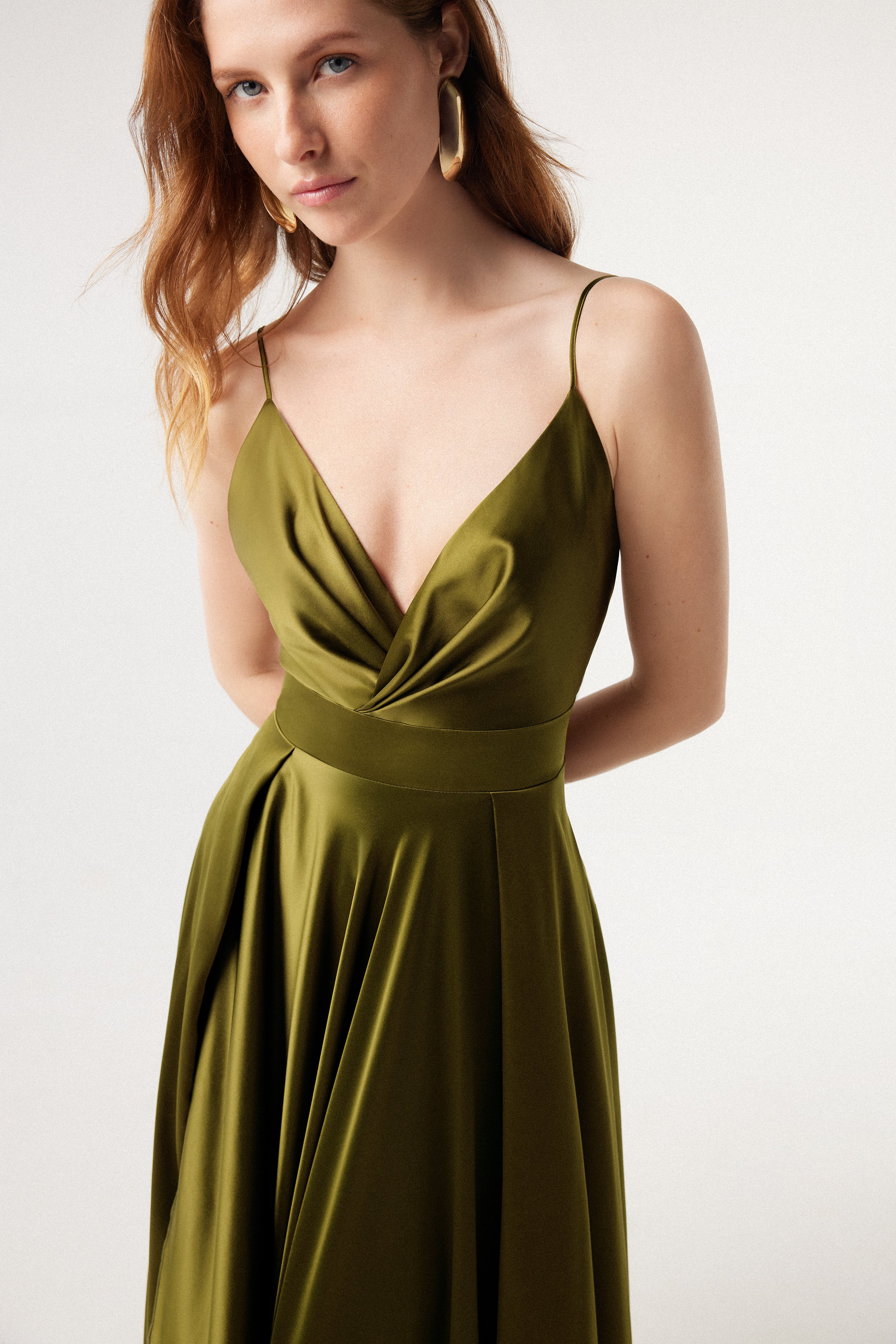 Roma Long Dress: Long Satin Dress l Atelier Emé, image size:2550x3825