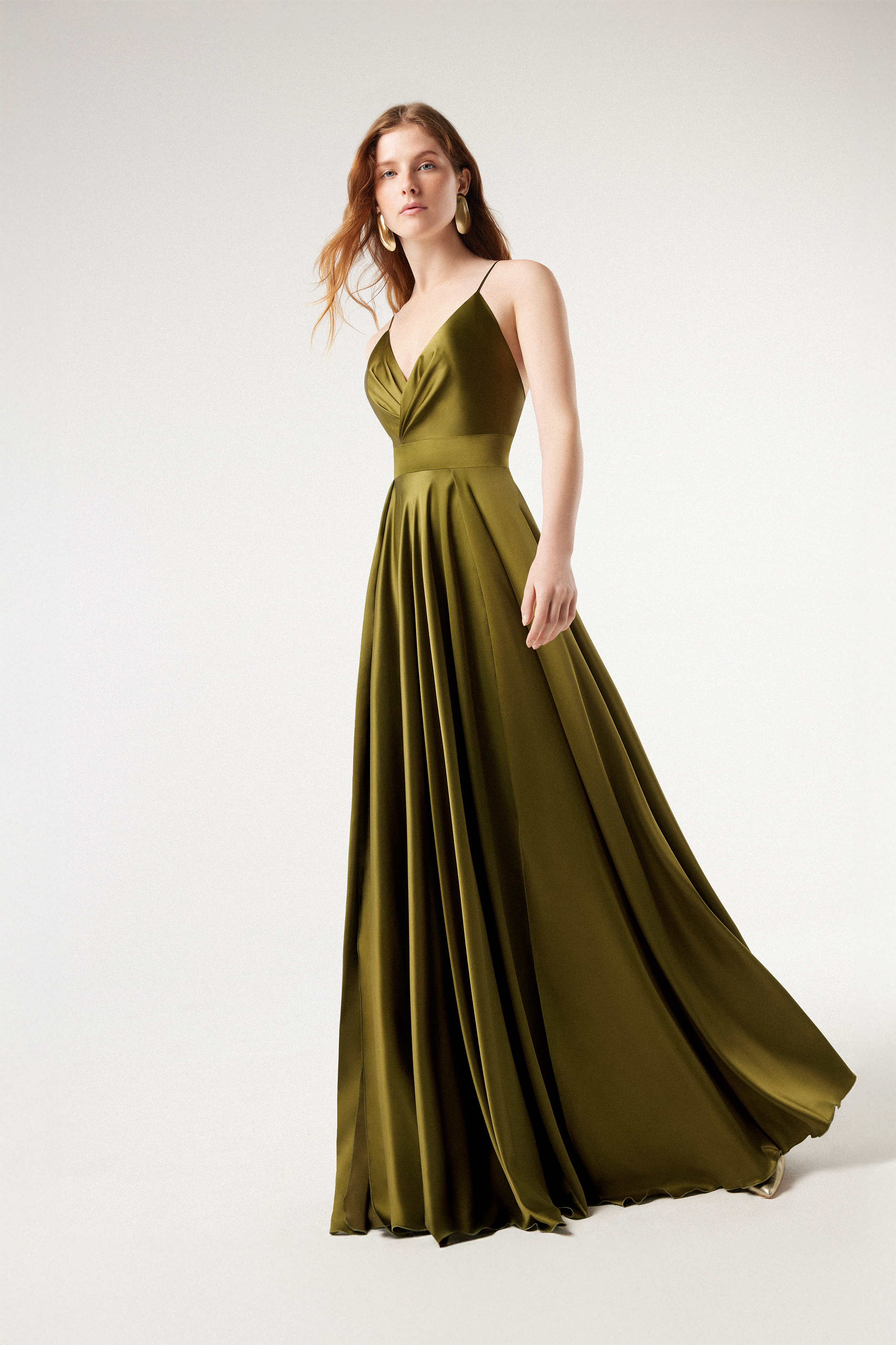 Roma Long Dress: Long Satin Dress l Atelier Em